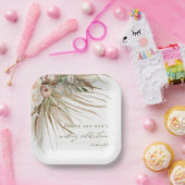 Assiettes En Carton Pampas séchée Terre Grass Floral Mariage nuptiale (Fête)