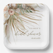 Assiettes En Carton Pampas séchée Terre Herbe Floral Mariage Nuptiale  (Recto)