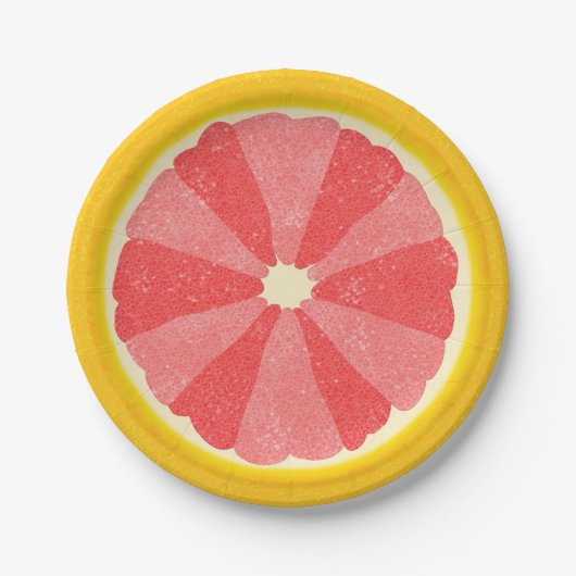 Assiettes En Carton Pamplemousse Fête Fruit Slice (Devant)