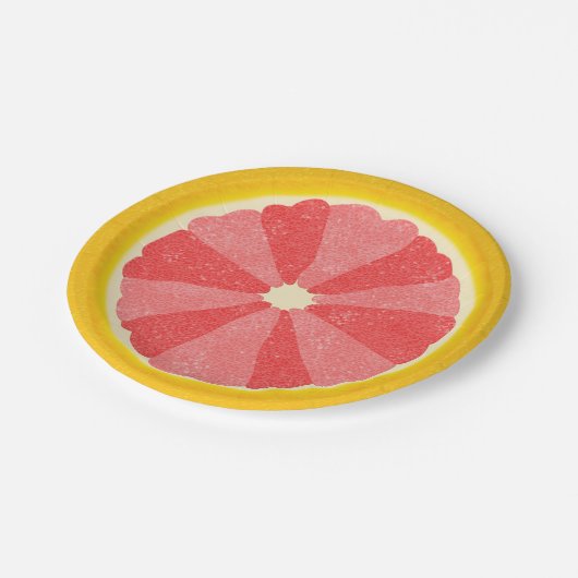 Assiettes En Carton Pamplemousse Fête Fruit Slice (Angle)