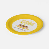 Assiettes En Carton Pancakes et pyjamas jaunes fête d'anniversaire (Angle)