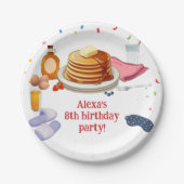 Assiettes En Carton Pancakes et pyjamas Petite fête (Devant)