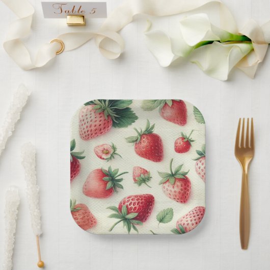 Assiettes En Carton Pancakes fraise Stack Bridal Brunch Douche (Mariage)