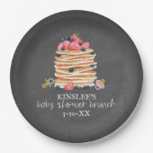 Assiettes En Carton Pancakes & Pacificateurs Baby shower Brunch Chalkb (Devant)