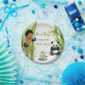 Assiettes En Carton Panda Bamboo Thème Baby Boy Black White Green (Fête)