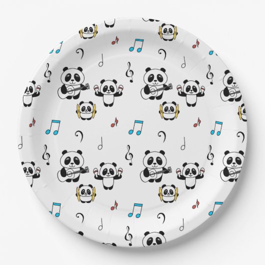Assiettes En Carton Panda Band - 1000Pandas par Amanda Roos (Devant)