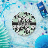 Assiettes En Carton Panda Bears Graphique à personnaliser (Fête)