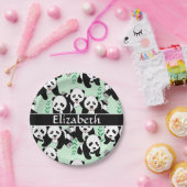 Assiettes En Carton Panda Bears Graphique à personnaliser (Fête)