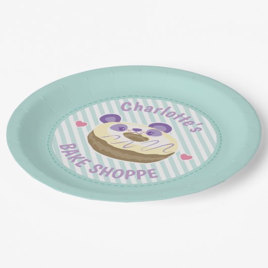 Assiettes En Carton Panda Donut Bake Shop (Angle)