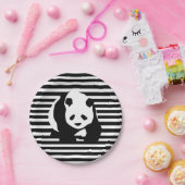 Assiettes En Carton Panda géant et rayures (Fête)