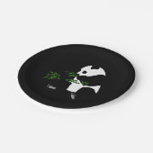 Assiettes En Carton Panda géant mange du bambou noir (Angle)