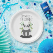 Assiettes En Carton Panda noir et blanc mignonne en Bambou (Fête)