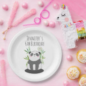 Assiettes En Carton Panda noir et blanc mignonne en Bambou (Fête)