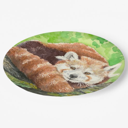 Assiettes En Carton Panda rouge (Angle)
