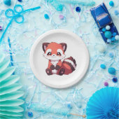 Assiettes En Carton panda rouge mignon (Fête)