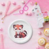 Assiettes En Carton panda rouge mignon (Fête)