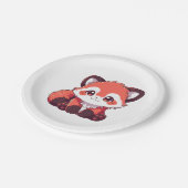Assiettes En Carton panda rouge mignon (Angle)