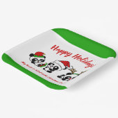 Assiettes En Carton Pandas de Noël personnalisés (Angulaire)