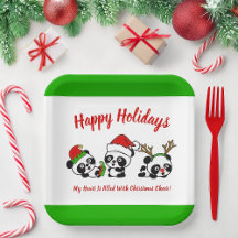 Pandas de Noël personnalisés