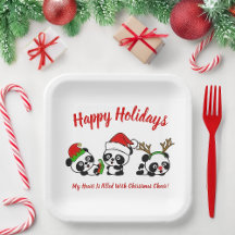 Pandas de Noël personnalisés