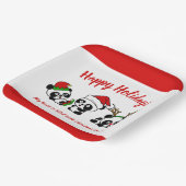 Assiettes En Carton Pandas de Noël personnalisés (Angulaire)
