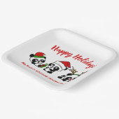 Assiettes En Carton Pandas de Noël personnalisés (Angulaire)