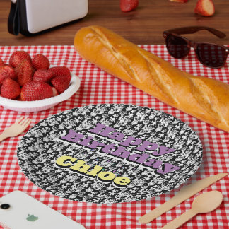 Assiettes En Carton Pandas sur violet