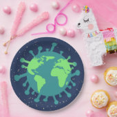 Assiettes En Carton Pandémie globale (Particule virale) (Infection vir (Fête)