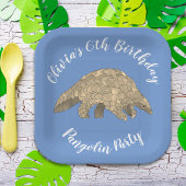 Assiettes En Carton Pangolin Party Kids 6th Birthday Blue Ajouter Nom