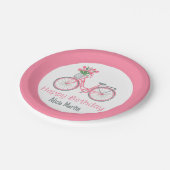 Assiettes En Carton Panier à bicyclette rose Fleur de tulipe n'importe (Angle)