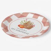 Assiettes En Carton Panier de pique-nique Rouge En vichy Plaque de pap (Angle)