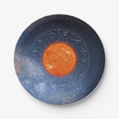 Assiettes En Carton Panneau astrologique Leo Zodiac - Soleil doré (Devant)