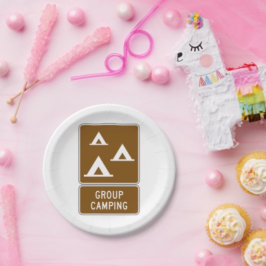 Assiettes En Carton Panneau Camping de groupe (Fête)