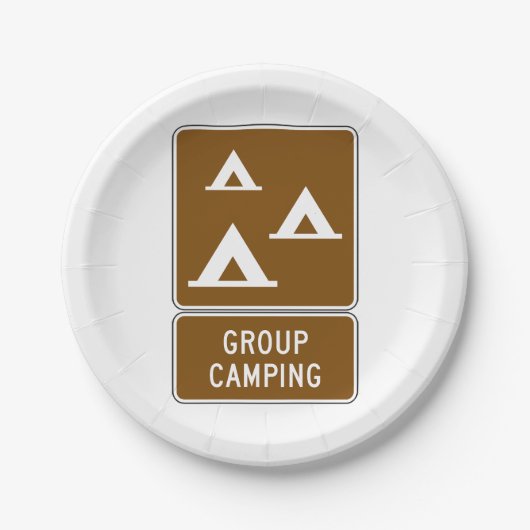 Assiettes En Carton Panneau Camping de groupe (Devant)