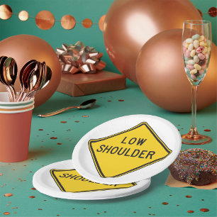 Assiettes En Carton Panneau de signalisation à épaulement bas