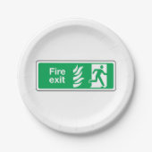 Assiettes En Carton Panneau de sortie incendie (Devant)