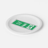 Assiettes En Carton Panneau de sortie incendie (Angle)