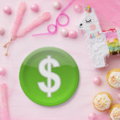 Assiettes En Carton Panneau dollar (Fête)