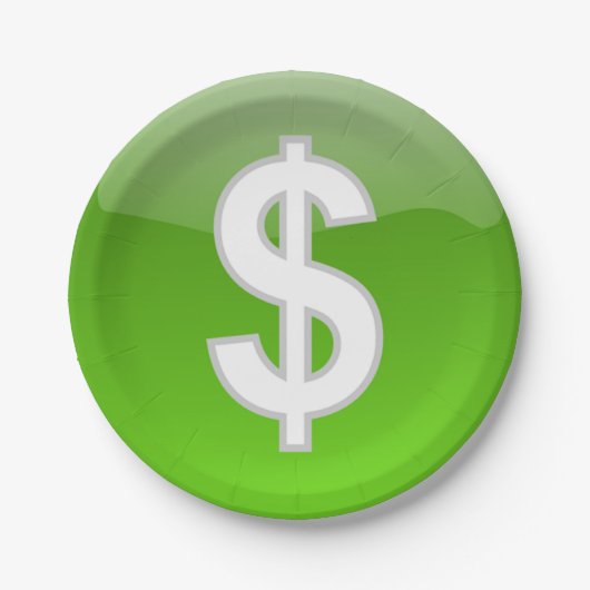 Assiettes En Carton Panneau dollar (Devant)