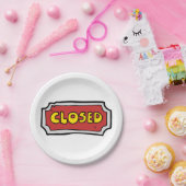 Assiettes En Carton Panneau Fermé Jaune Et Rouge (Fête)