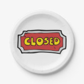 Assiettes En Carton Panneau Fermé Jaune Et Rouge (Devant)