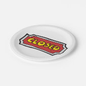 Assiettes En Carton Panneau Fermé Jaune Et Rouge (Angle)