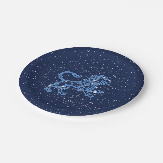 Assiettes En Carton Panneau Léo Constellation et Zodiaque avec étoiles (Angle)
