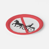 Assiettes En Carton Panneau Pas De Route De Cheval Et Buggy (Angle)