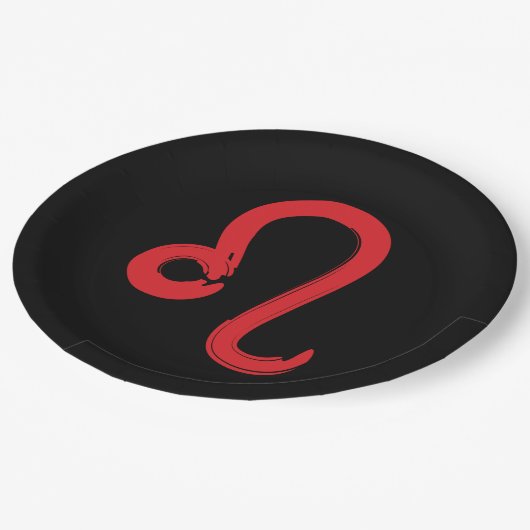 Assiettes En Carton Panneau rouge LEO Zodiac Juillet Août Anniversaire (Angle)