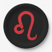 Assiettes En Carton Panneau rouge LEO Zodiac Juillet Août Anniversaire (Devant)