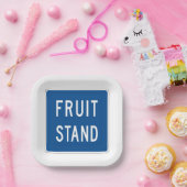 Assiettes En Carton Panneau routier du socle de fruits (Fête)