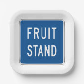 Assiettes En Carton Panneau routier du socle de fruits (Recto)