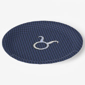 Assiettes En Carton Panneau Taurus Zodiac Navy Blue Carbon Fiber Style (Angle)