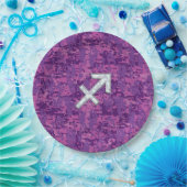 Assiettes En Carton Panneau Zodiac Pearl Sagittarius Fuchsia Camo numé (Fête)